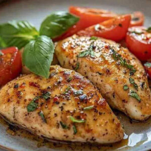 Filet de poulet grillé au basilic