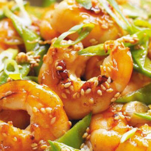 Crevettes cuites sautées à l'huile de sésame (décortiquées)