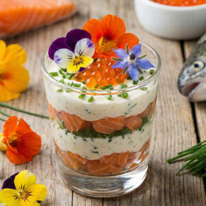 Tiramisu aux saumon cru et truite fumée (60ml)