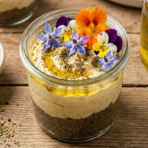 Tiramisu caviar d'aubergine et houmous aux épices (60ml)