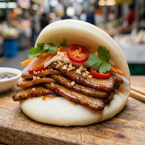 Bao au porc laqué 5 épices (11cm)